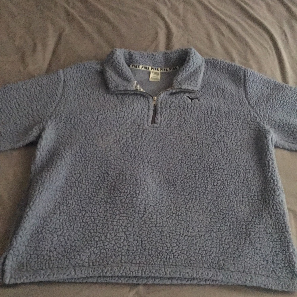 VS Pink Sherpa Half-Zip Pullover